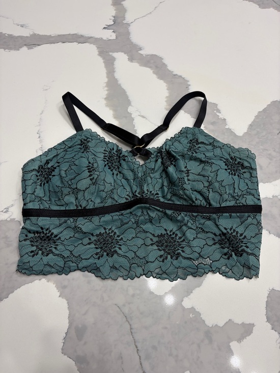 aerie Other - aerie Teal Lace Bralette with Black Trim and Padded Removable Inserts Size XL